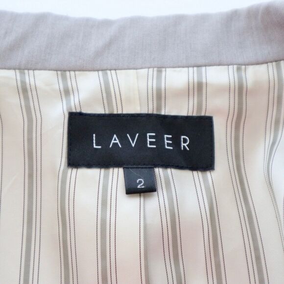 Laveer Size 2 Longline Single Breasted Blazer Jacket Light Gray - Picture 9 of 10